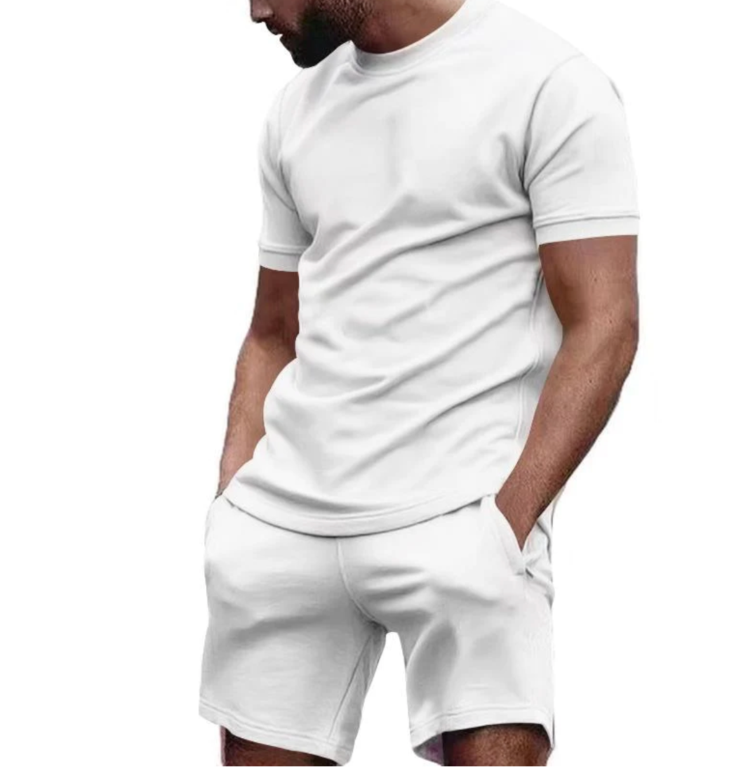 Men's Cotton Lounge Set | Matching T-Shirt & Shorts for Summer Comfort