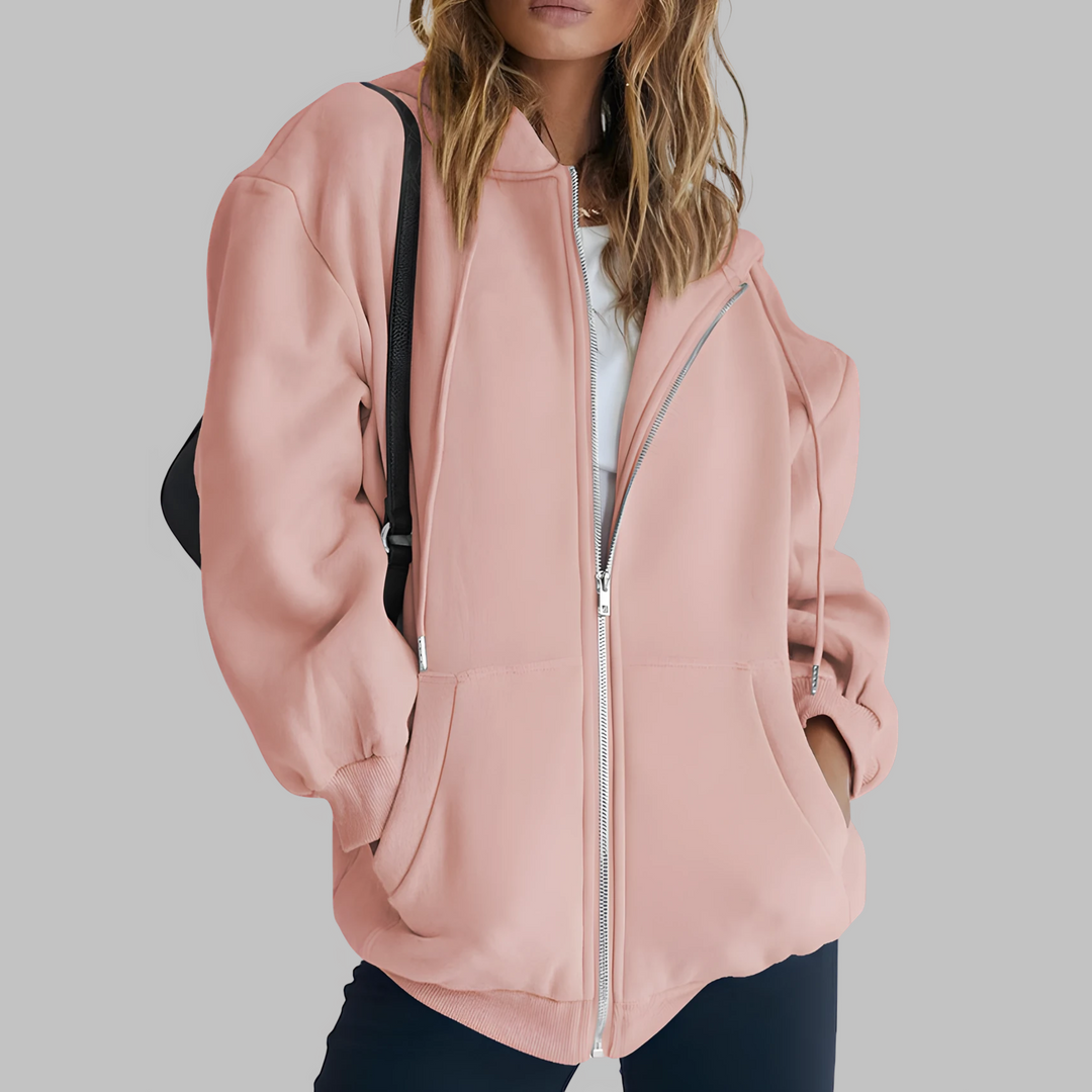 DARA™ - Classic Zip Up Oversized Hooded Jacket