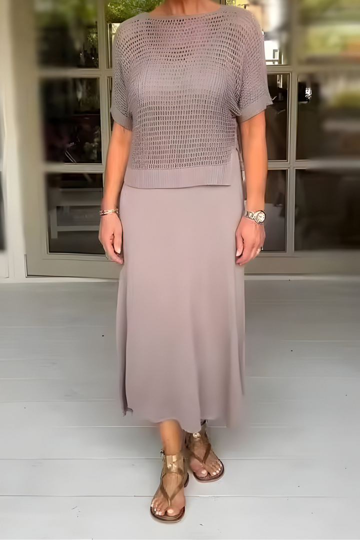 Melanie – Textured Elegance Summer Dress