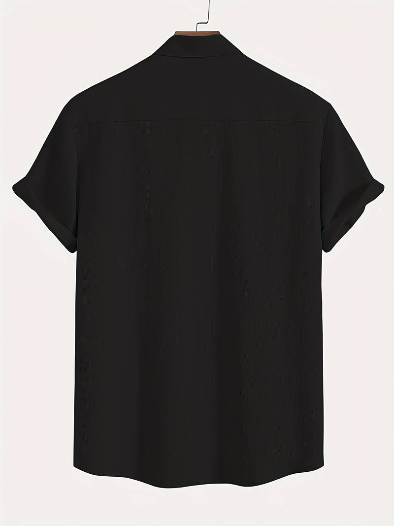 Men's Textured Short Sleeve Shirt | Breathable Button-Up | Summer Casual Essential