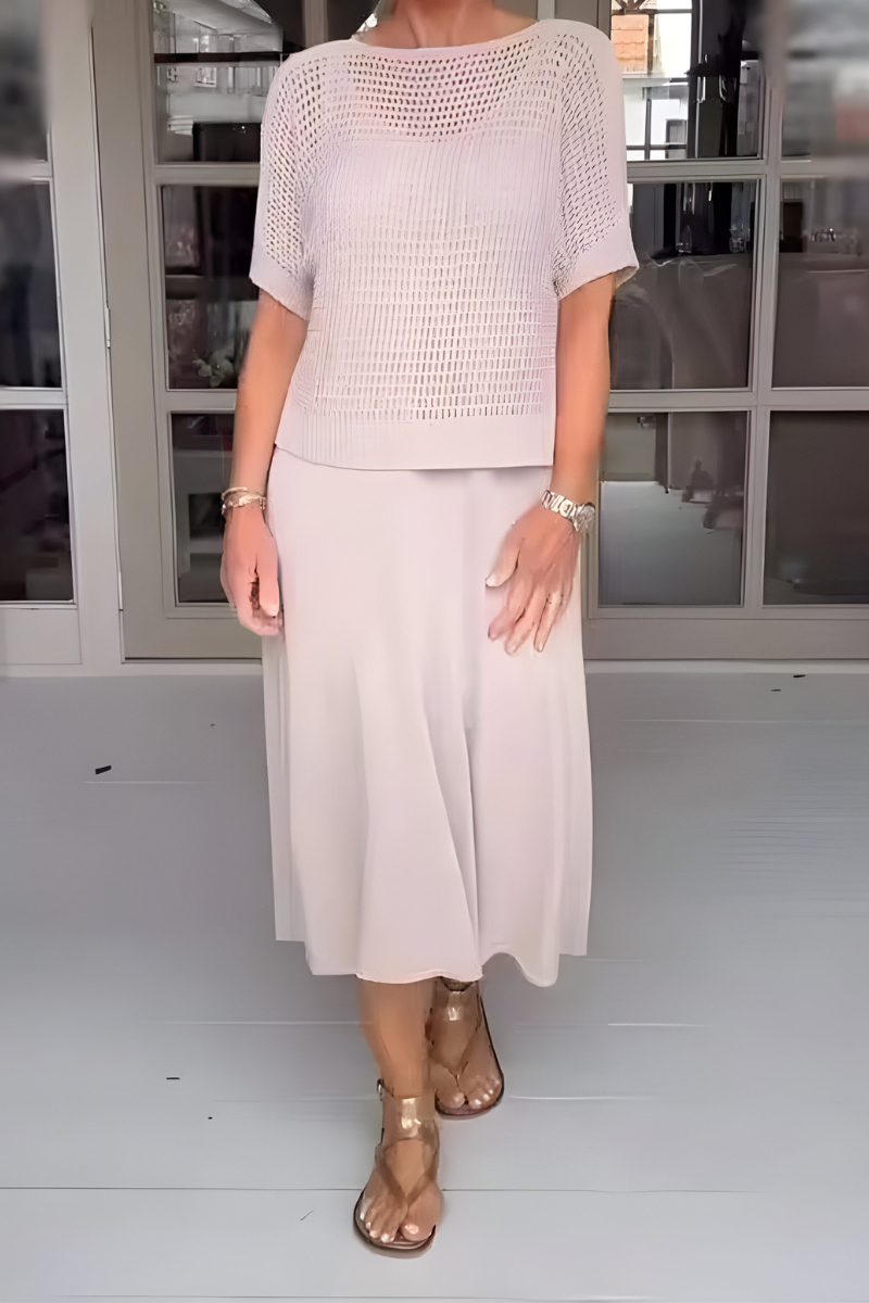Melanie – Textured Elegance Summer Dress