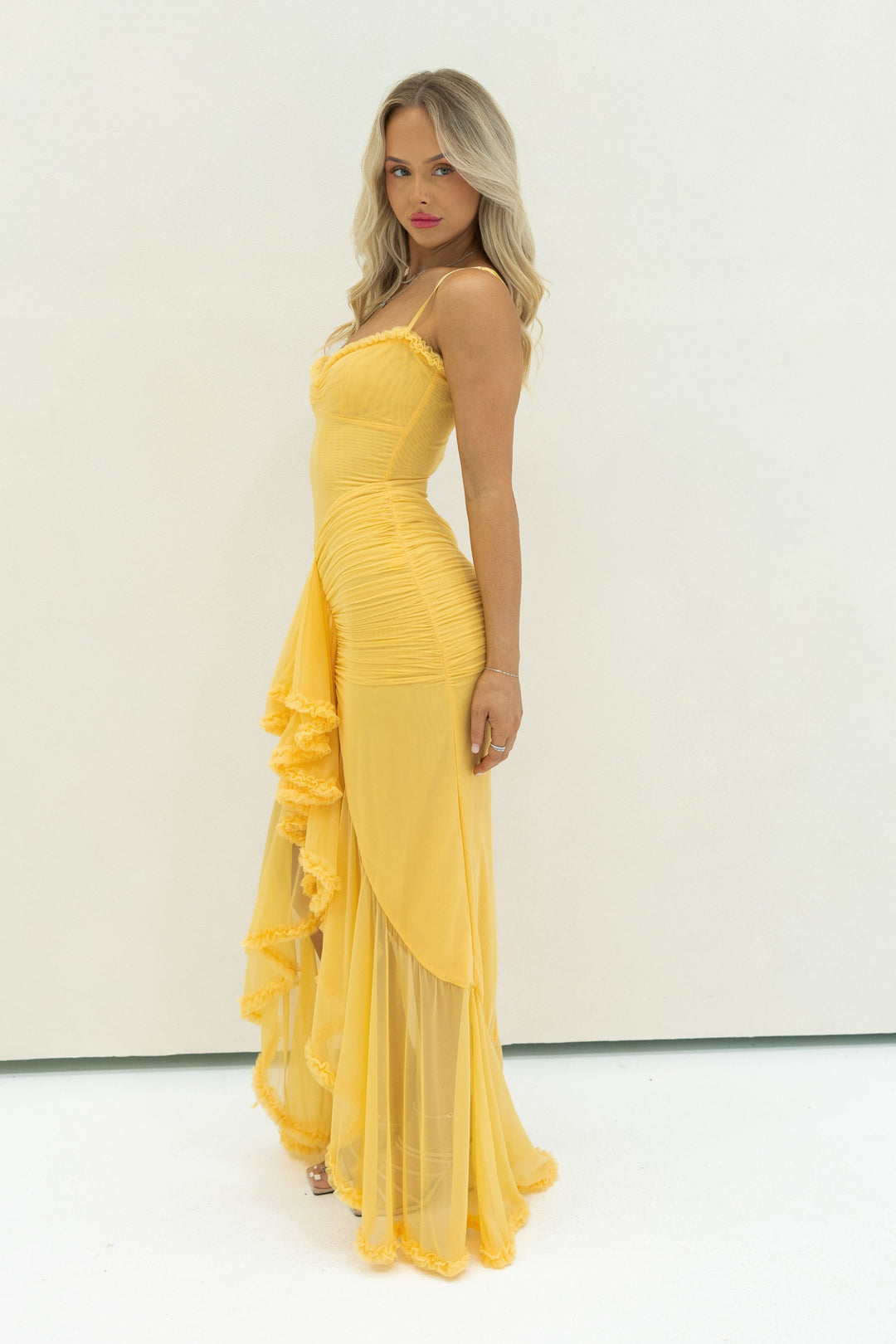 Lila – Cascading Detail Evening Dress