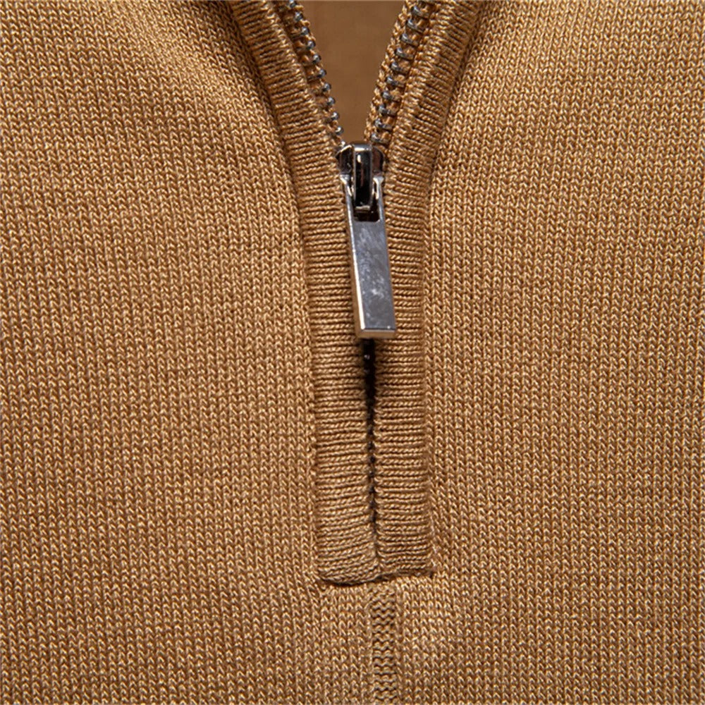 Knit Polo Shirt with Quarter Zip | Modern Casual Fit | Lightweight Comfort