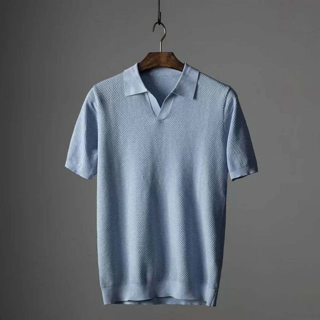 Men’s Waffle Knit Polo Shirt | Breathable Summer Knit
