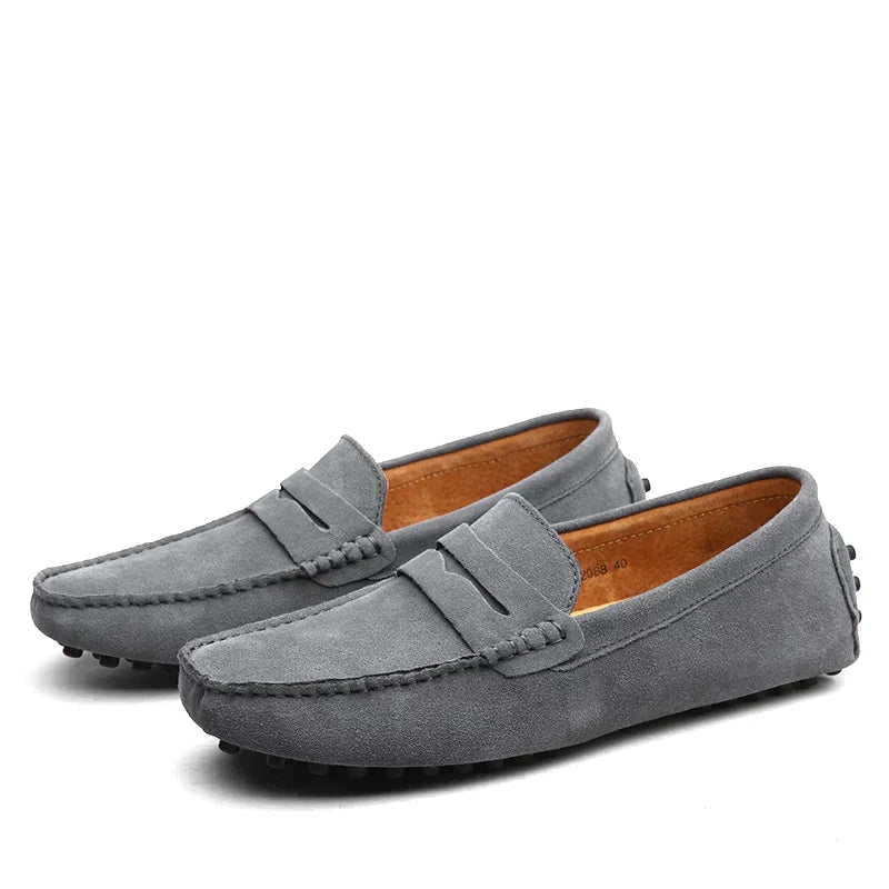 Men’s Suede Driver Loafers | Cushioned Insole | Classic Slip-On Moc Style