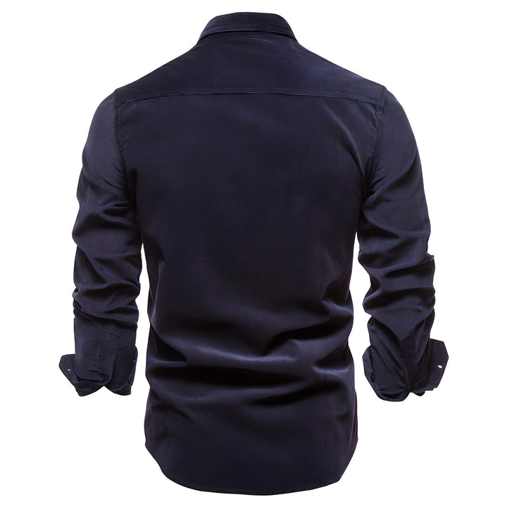 Men’s Utility Button-Up Shirt | Dual Flap Pockets | Casual Stretch Workwear Style