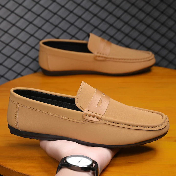 Men’s Minimalist Leather Loafers | Soft Sole Slip-Ons for Casual & Office Wear