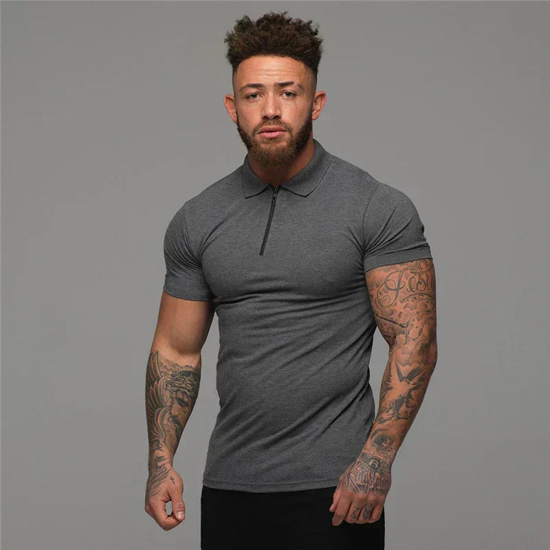 Athletic Fit Polo Shirt | Zip Collar | Stretch Performance Knit