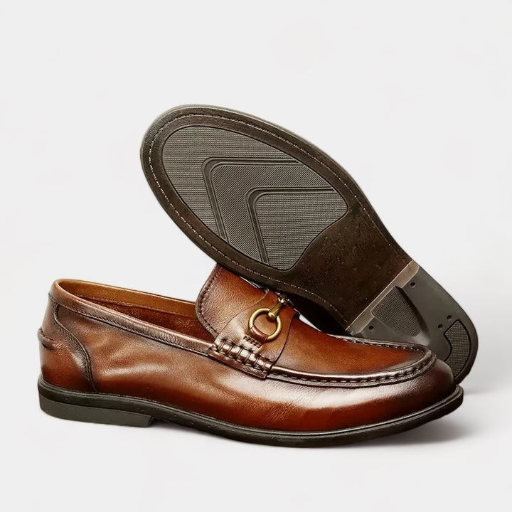 Men’s Classic Leather Loafers | Horsebit Detail | Dress Casual Slip-On Shoes