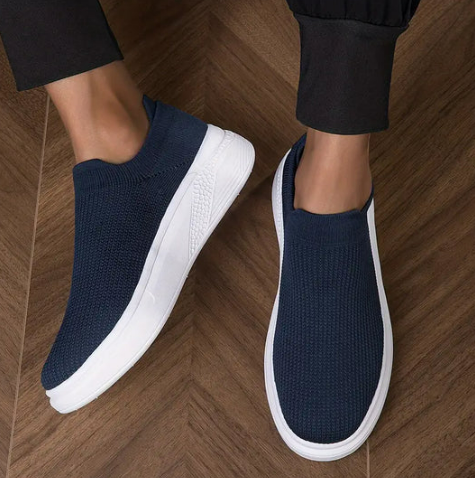 Men’s Slip-On Knit Sneakers | Lightweight Breathable Mesh | Everyday Walking Shoes
