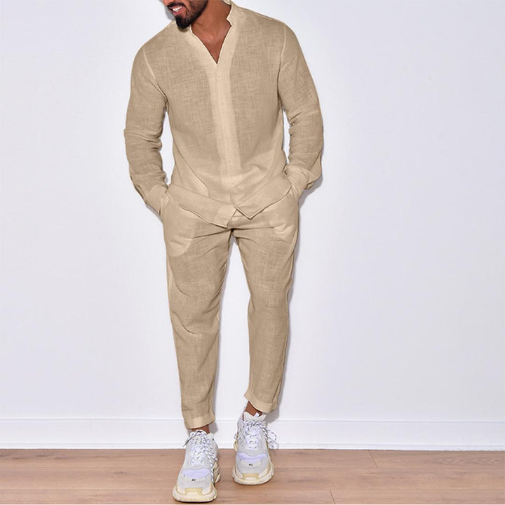 Men’s Linen-Blend Two-Piece Set | Relaxed Shirt & Trousers | Summer Outfit Canada