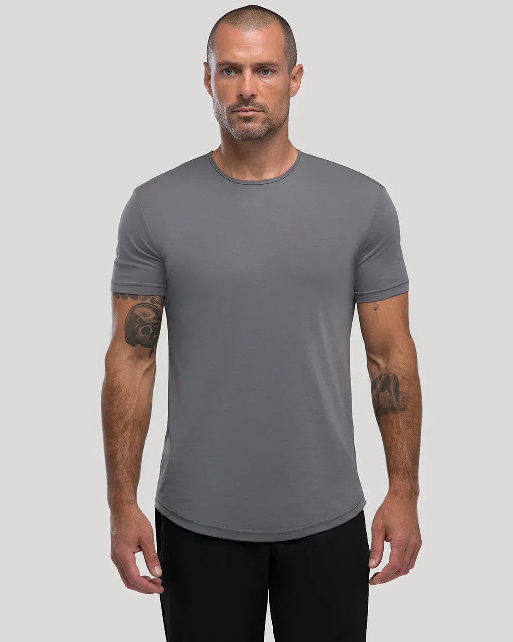 Men’s Premium Curved Hem T-Shirt | Soft Cotton Stretch | Tailored Fit Tee