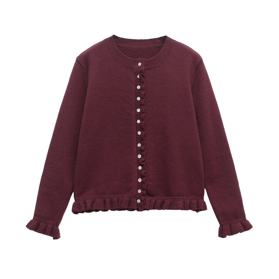 KIANA™ - Cozy Button-Up Cardigan with Lettuce Trim for Cold Weather