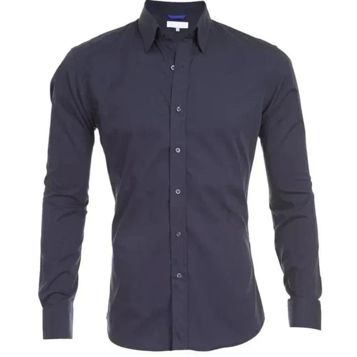 Stretch Button-Up Shirt | Slim Fit with Roll-Up Sleeves
