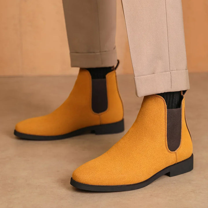 Men’s Chelsea Boots | Suede-Style Ankle Boot | Elastic Panel Slip-On Footwear