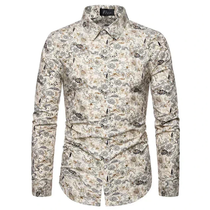 Slim Fit Dress Shirt | Micro-Dot Pattern | Stretch Cotton Blend