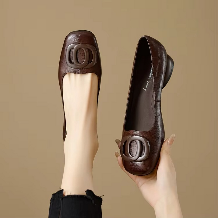 Sophia| Leather Comfort Mary Jane Flats