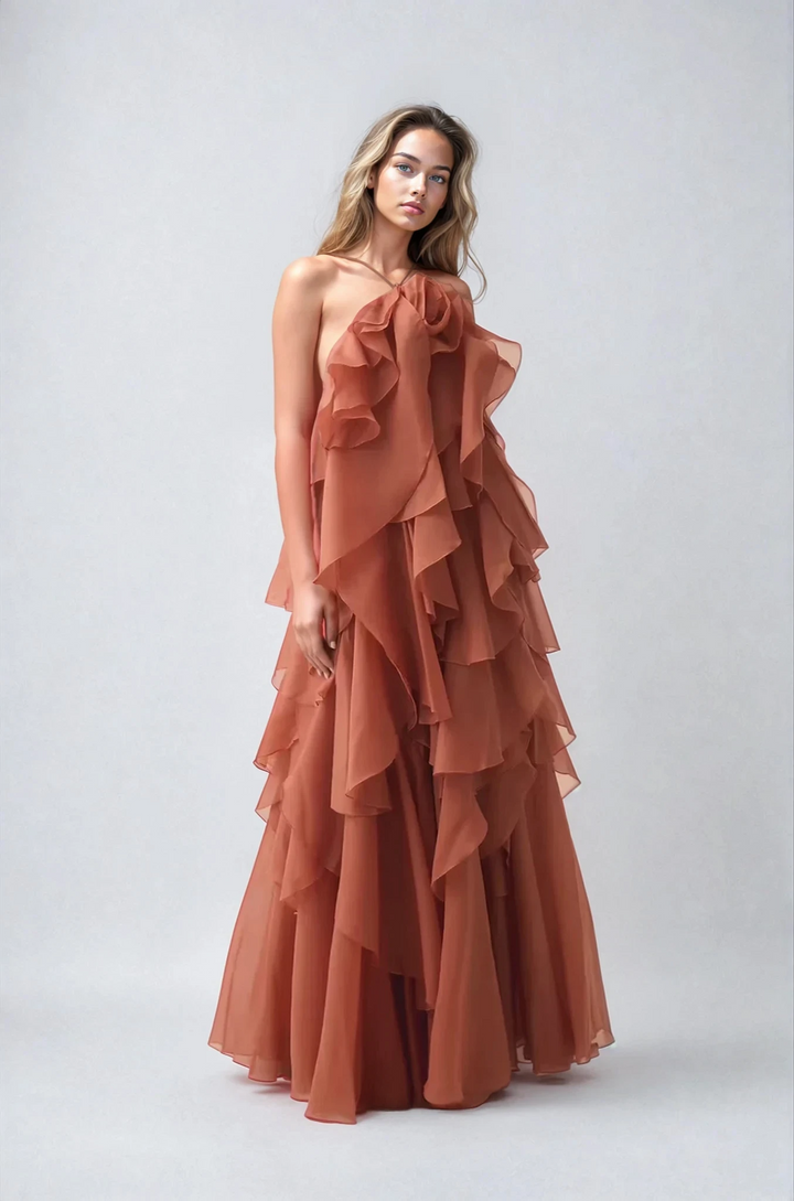 Autumn – Layered Tie-Strap Maxi Dress