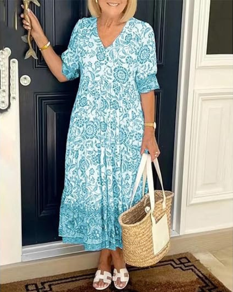 Sophie – Breezy Blue Floral Dress