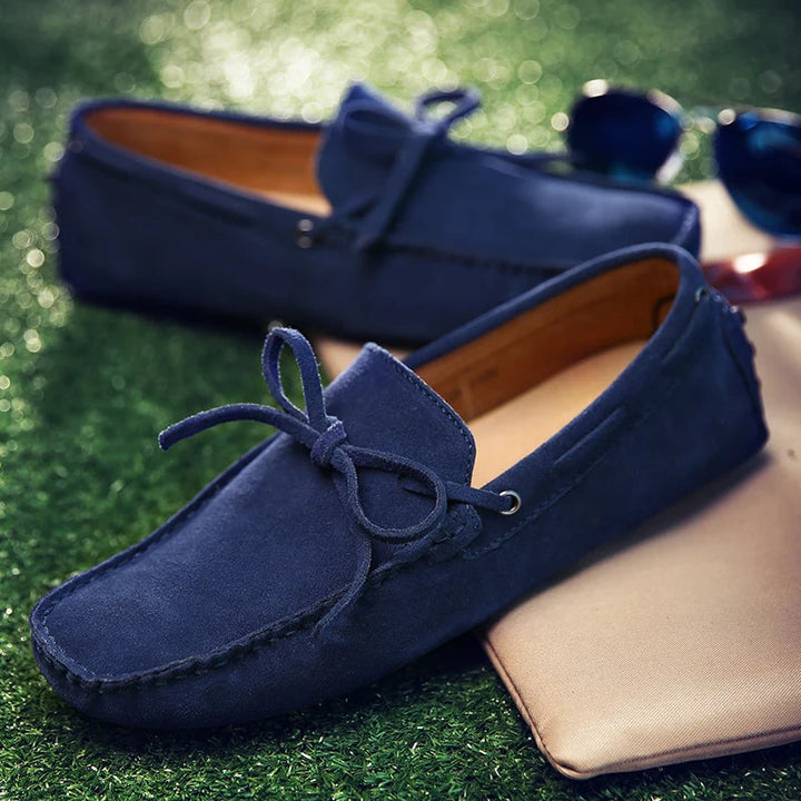 Men’s Suede Moccasin Slippers | Cushioned Insole | Classic Indoor Comfort