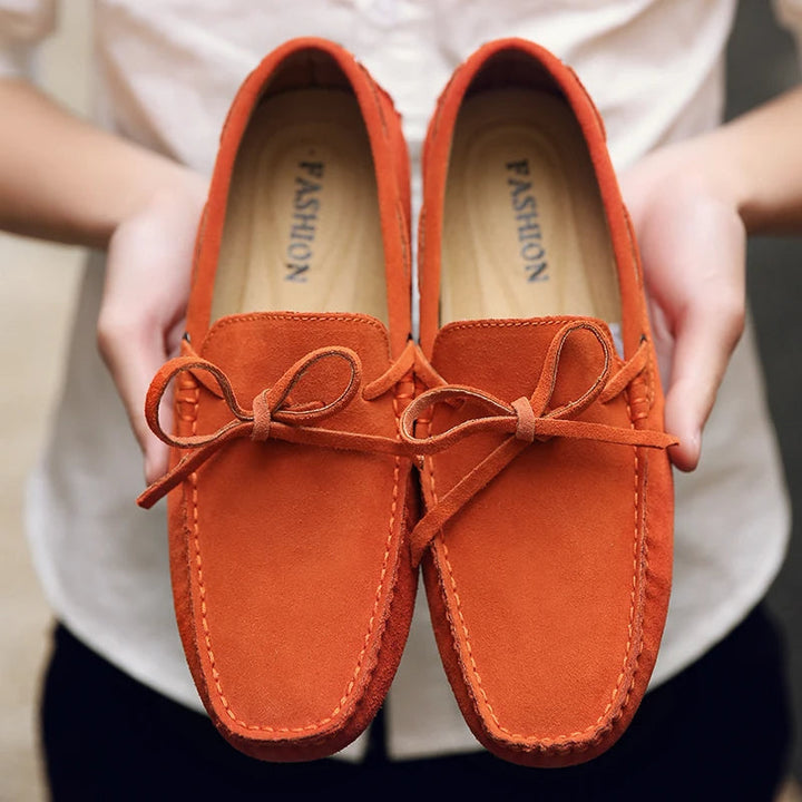 Men’s Suede Moccasin Slippers | Cushioned Insole | Classic Indoor Comfort