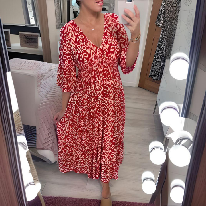 Ruby – Bold Boho Print Dress
