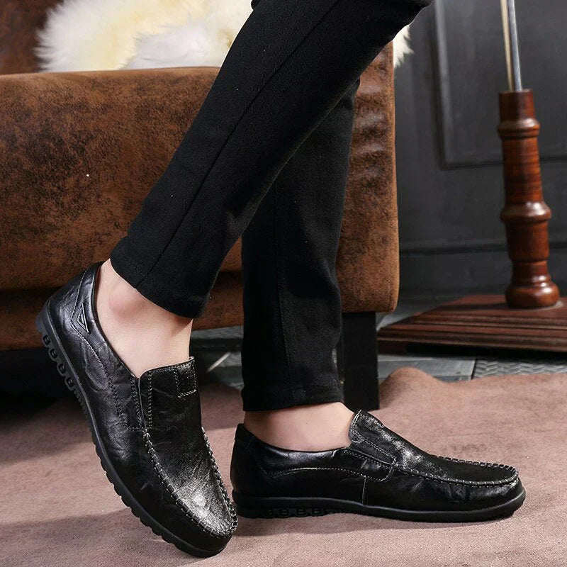 Classic Moc-Toe Loafer | Slip-On Dress Casual Shoe | Flexible Rubber Sole