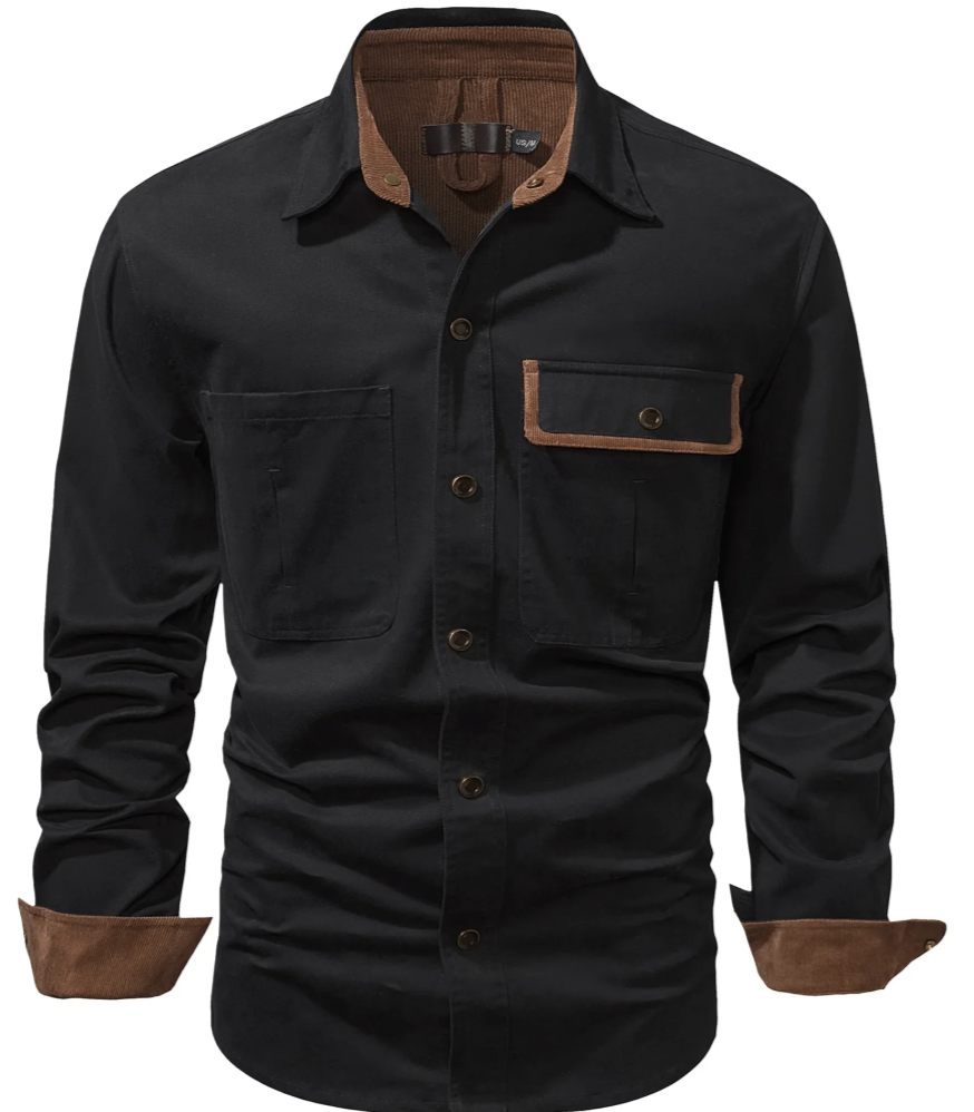 Men's Work Shirt | Two-Tone Detail | Durable Cotton Build